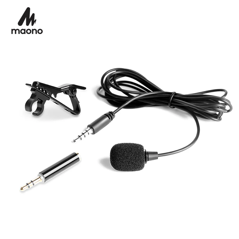 

MAONO Lavalier Microphone Mic for iOS Android Cell Phone Microfono Para Yaka Mikrofonu Clip-on Collar Phone Lapel Microphones