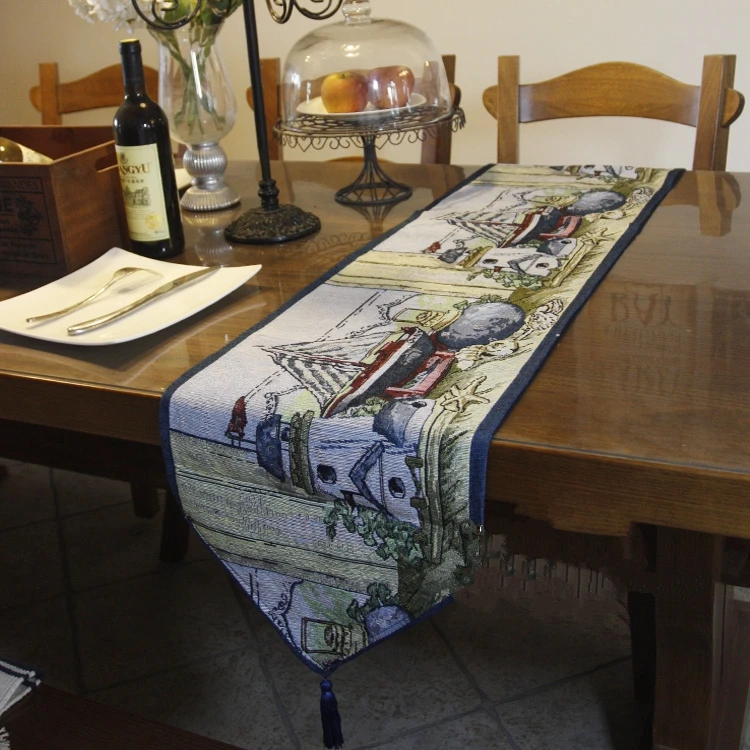 

Fashion 33*180cm table runner Mediterranean Vintage Style Starfish yacht Table flag Placemat Tea table cover towel