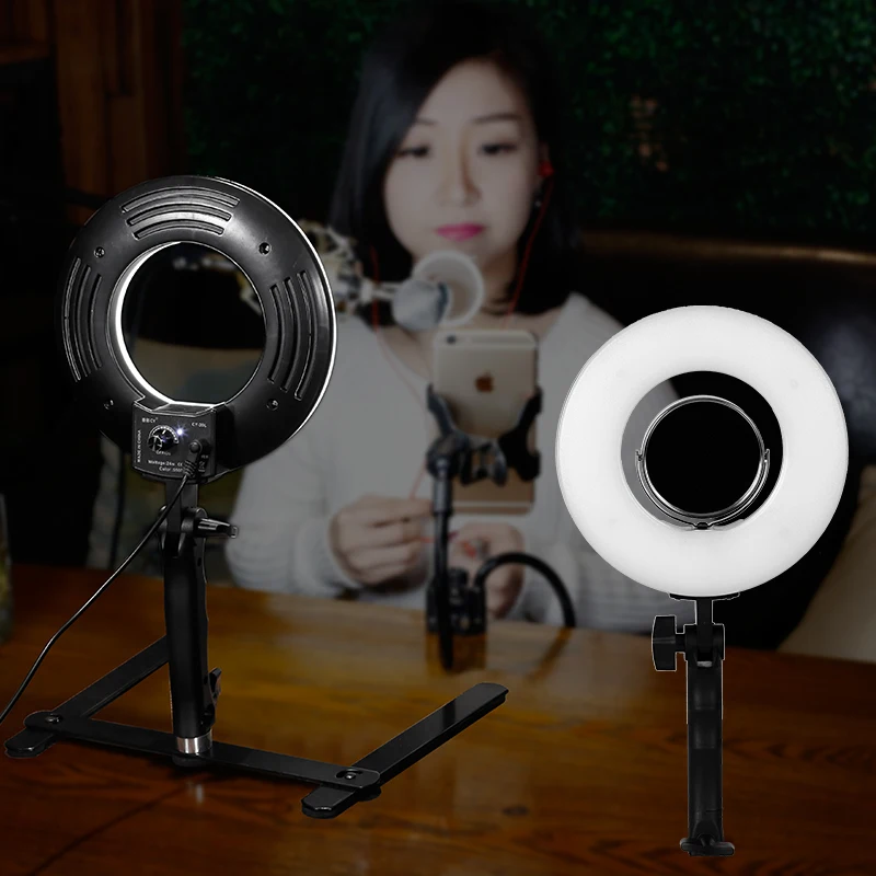 10 Inch Ring Light Dimmable Tabletop Photography Light 24W 5500K Makeup