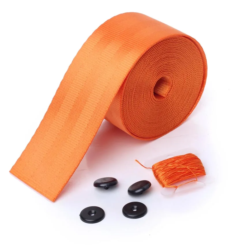 LUNASBORE-автомобиль-Стайлинг оранжевый 3 точечный гоночный ремень безопасности автомобиля лямки тканевый ремень для mercedes chevrolet peugeot - Название цвета: orange