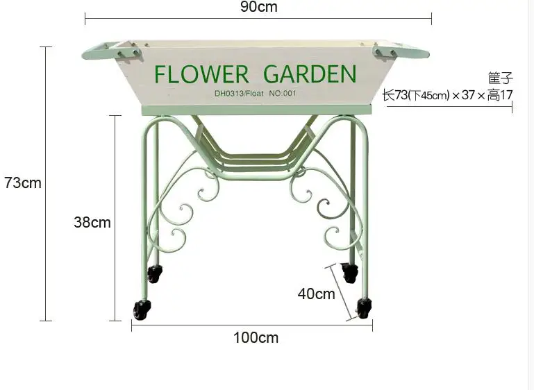 Луи моды полки растений белый зеленый Железный Искусство деревянный цветок тележка сад - Цвет: G1