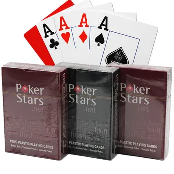 

2 Sets/Lot Texas Holdem Plastic playing card game poker cards Waterproof and dull polish poker star Board games