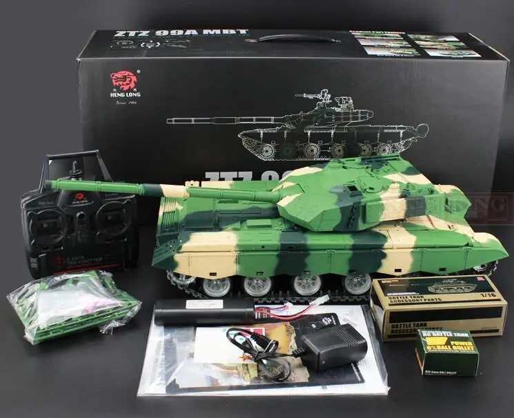 Heng Long Китайская армия ZTZ 99A MBT 1/16 Масштаб 2,4 ГГц RC основной боевой танк конечная металлическая Версия с дымом, звуком и BB пушкой