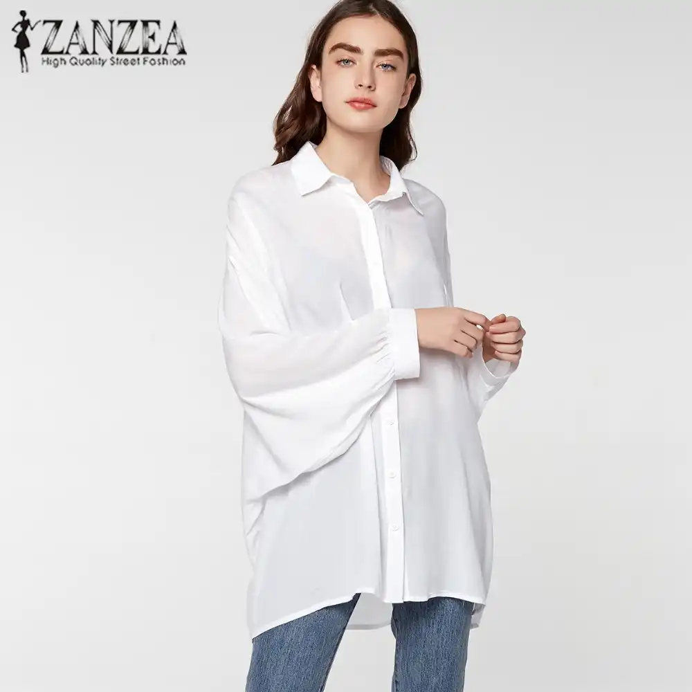 Womens oversized white button down Outlet