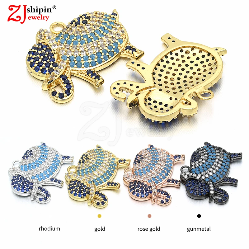 

2018 New Micro Inlay Zircon CZ Elephant Jewelry Accessories DIY Pendants For Luxury Necklaces Bracelets Earrings Jewelry Making