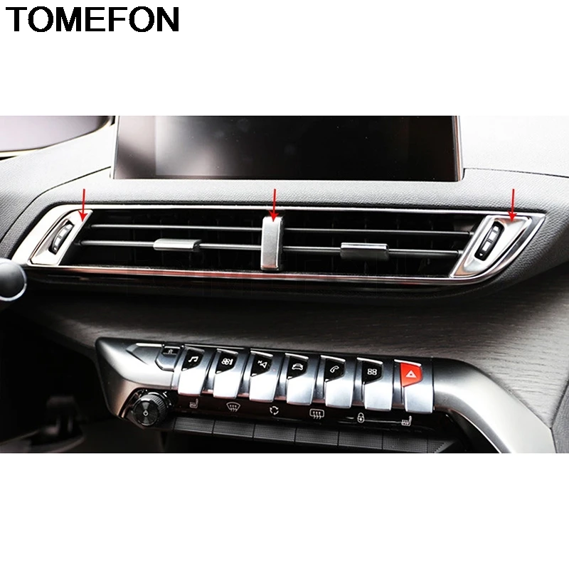 

TOMEFON For Peugeot 3008 GT 2017 2018 Front Middle Center Enclosed Air Condition Control AC Outlet Cover Trim Accessories ABS