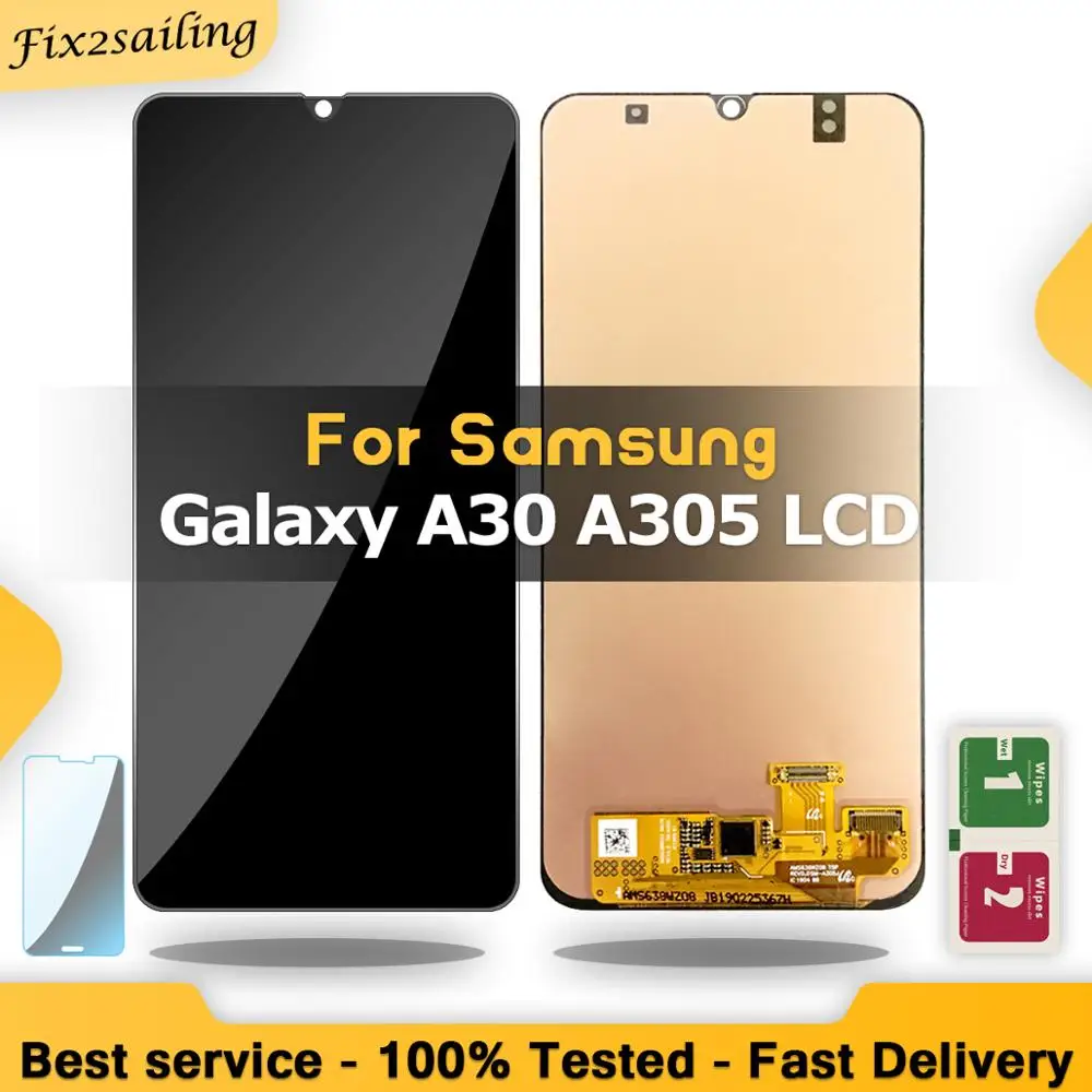 ЖК-дисплей для samsung Galaxy A30 A305/DS A305F A305FD Super AMOLED ЖК-экран Замена дигитайзер сборка