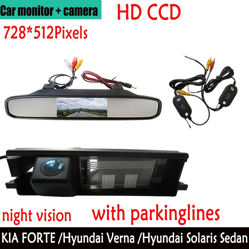 

Wireless Color CCD Car Rear View Camera for Toyota RAV4 RAV-4 ,with 4.3 Inch Rear view Mirror Monitor