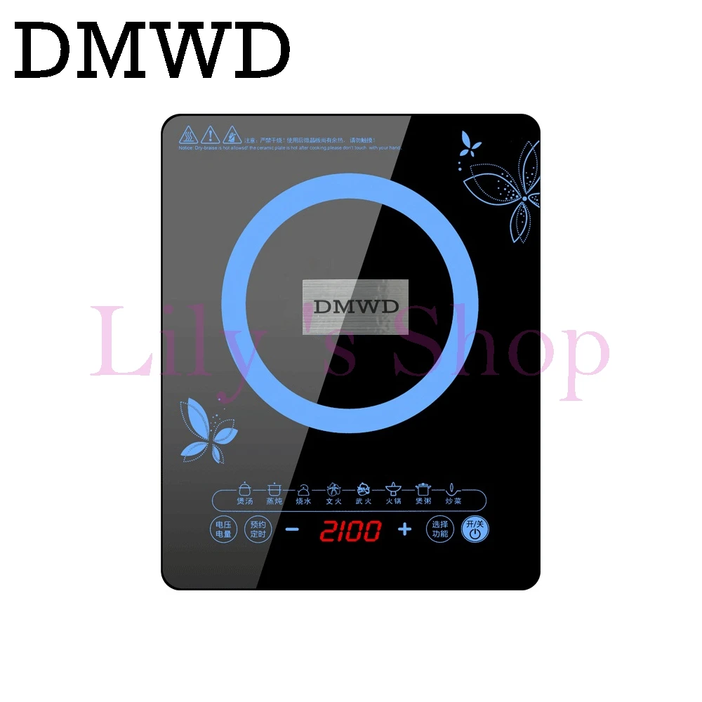 

DMWD Electric magnetic induction Cooker Household waterproof boiler mini hot pot stove hotpot hot surface oven Cooktop 2100W EU