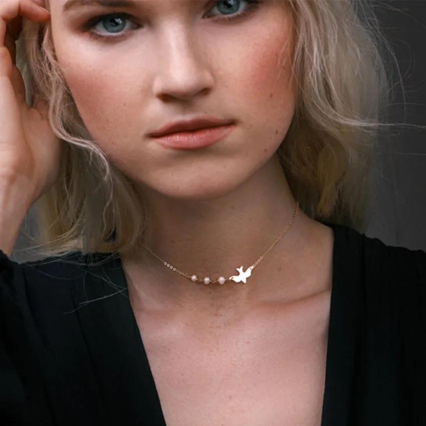 Женское Ожерелье чокер голубь с жемчугом|chokers necklaces for women|choker necklacenecklaces women |