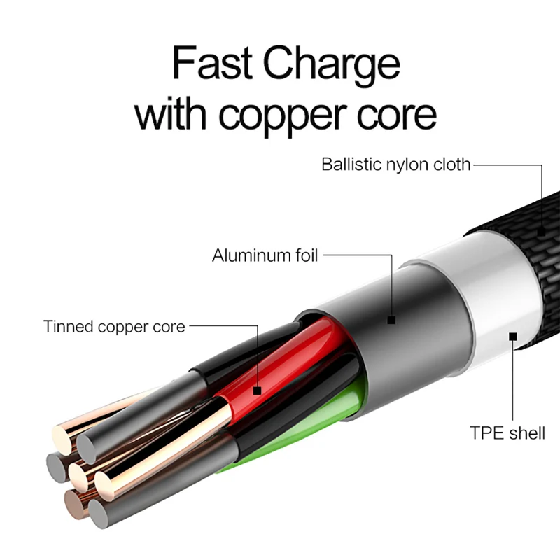 Auto disconnect USB Cable Fast Charger Nylon Sync Data Wire for iPhone 8 7 6 5 X USAMS Smart Phone Cable for iOS 11 10 9   