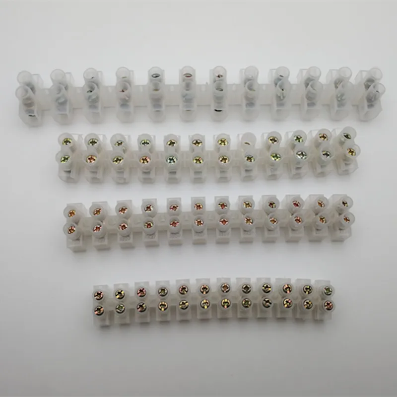 

3pcs/lot Screw Terminal Barrier Connector Electrical Wire Connector 2 Row 12 Position Barrier Terminal Block 380V 5A 10A 20A 30A