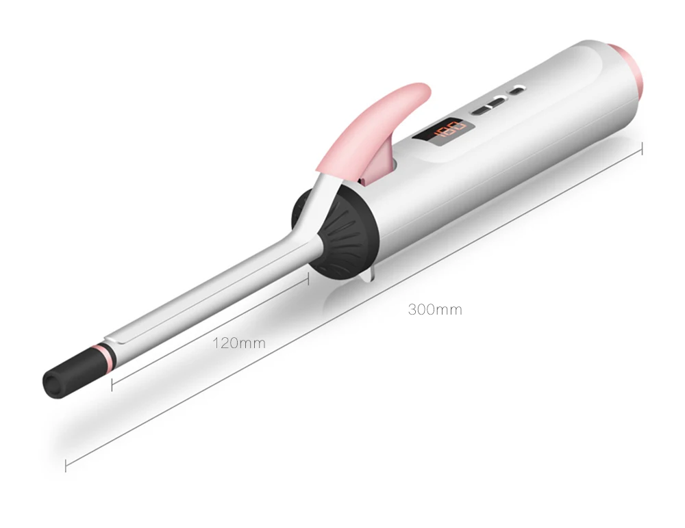 ЖК-дисплей керамический электрический щипцы для завивки волос Professional Hair Curler вращение Curl Wand 17-Level Регулируемый температурный инструмент