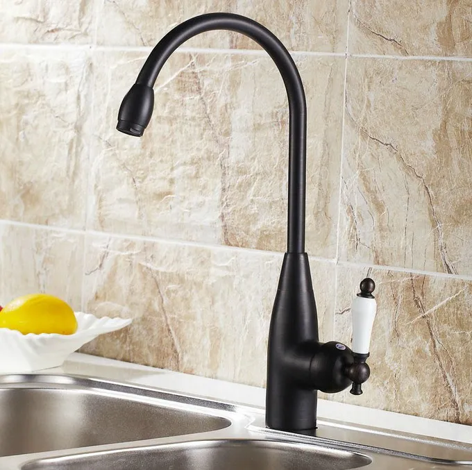 Rotatable One Hole/Handle Oil Rubbed Black Bronze Kitchen Sink & Bathroom Faucet Basin Mixer Tap asf104