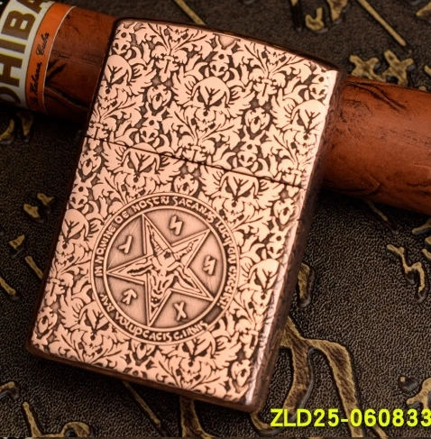 

Drop-ship XGQ 3piece/lot satan purple copper Five carved Zorro kerosene lighter
