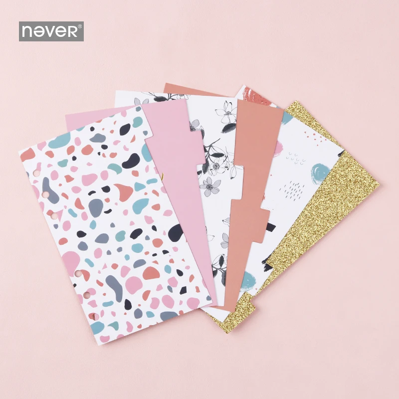 Спиральные разделители для ноутбука серии Never Pink 6 шт. милые A6 дневника Lovedoki Dokibook