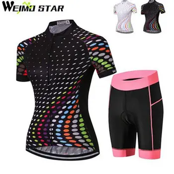 

WEIMOSTAR Pro Girls Cycling Jersey Suit Womens Bike Cycle Shirt Ropa ciclismo Bicycle Wear MTB Shorts Cycling Clothing Set