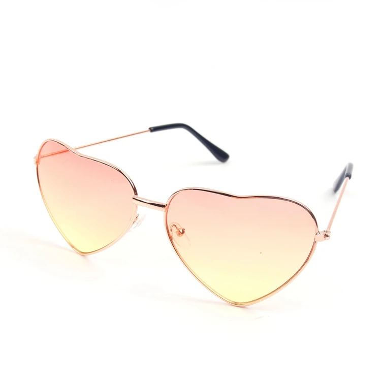 QIFU/Гавайские вечерние солнцезащитные очки с украшениями, летние вечерние очки для бассейна, пластиковые очки, новые модные женские солнцезащитные очки в форме сердца - Цвет: pink with yellow