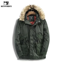 KENNTRICE Тактические Куртки мужские зимние пальто Мужская ветровка мужские зимние куртки воротник из искусственного меха съемный с капюшоном Пальто Тренч мужской