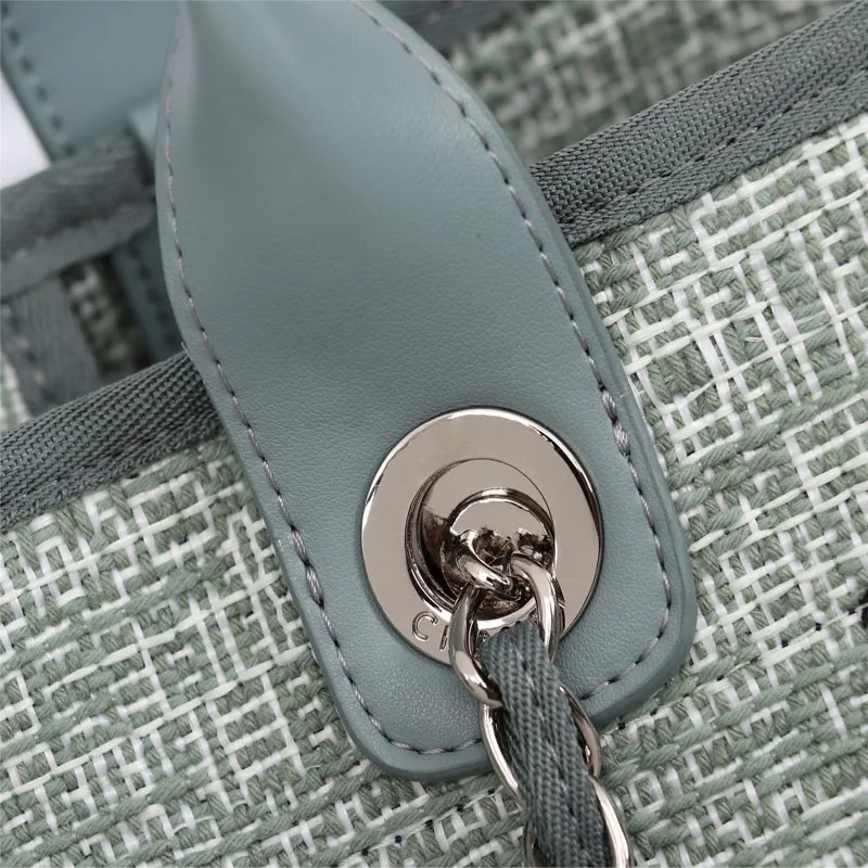 CHERILYN2019 новая холщовая пляжная сумка женская модная сумка для покупок сумка на плечо тканая сумка на цепочке - Цвет: Green
