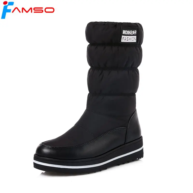 FAMSO 2018 большой Size34 43 3 Цвета обувь Для женщин сапоги дизайнерские зимние ботинки