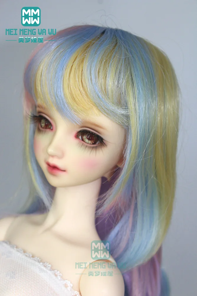 Модная Кукла Парики Для 1/3 1/4 1/6 BJD/SD куклы волосы мягкого плюша; аксессуары для куклы Радуга кудри