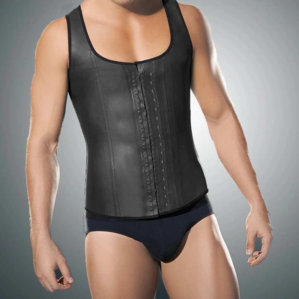 

Lover-Beauty 100% Latex Men Slimming Body Shaper Plus Size Waist Trainer Vest Tummy Control Underwear Corset Waist Cincher