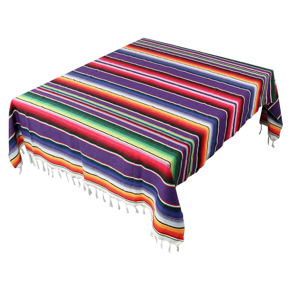 OurWarm Fiesta тематические украшения для дня рождения Serape настольная дорожка войлочный баннер бумажный вентилятор для мексиканских свадебных вечеринок - Цвет: PUP Tablecloth