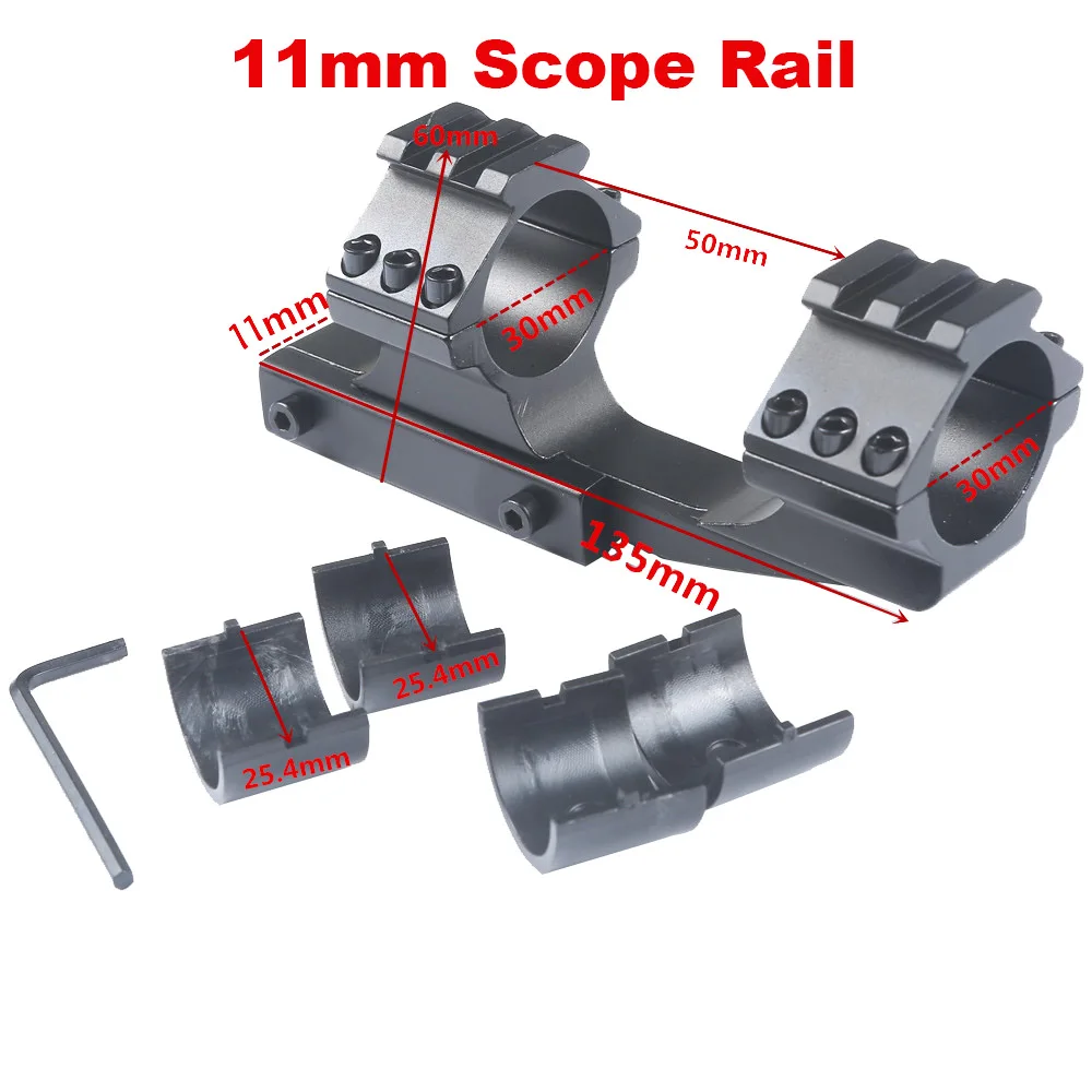 1 шт. Mizugiwa Крепление прицела 25,4 мм 30 мм двойное кольцо консольный сверхмощный пикатиннис 20 мм/11 мм Вивер рейка Охота Каза черный - Цвет: 11MM Scope Rail