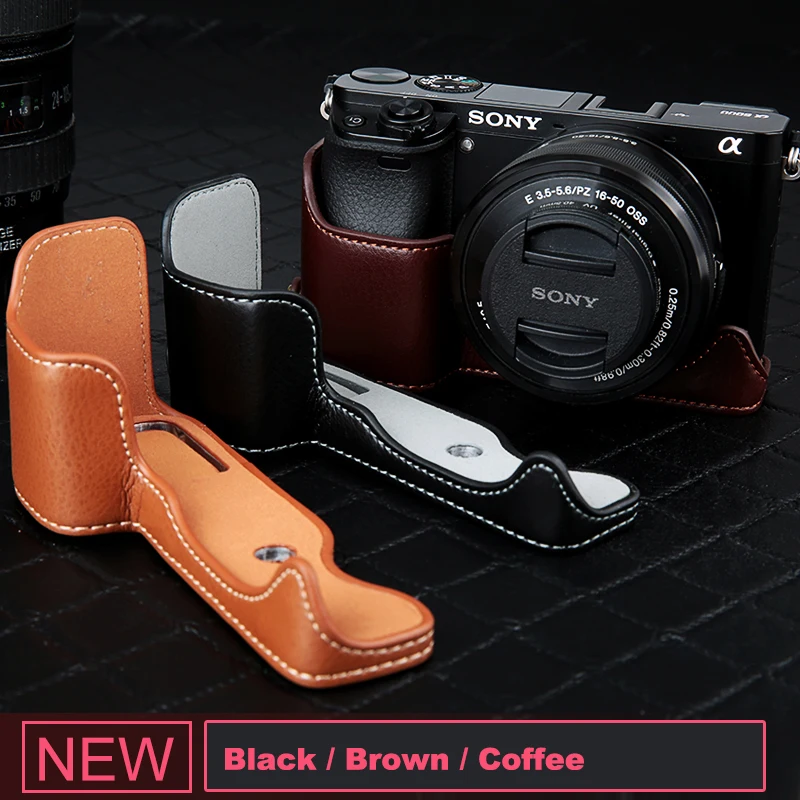 Чехол из искусственной кожи для камеры Sony A6000 A6300 A5100 A5000 A7 A7S A7R A7RM2 A7II A7S2 A9 A7M3 Mark ii