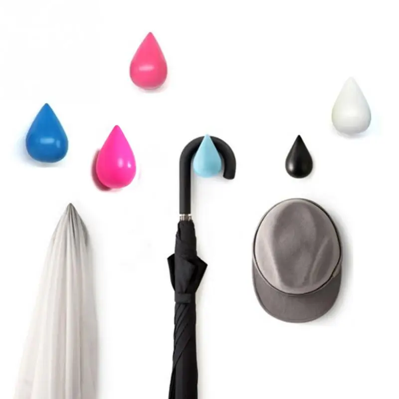 

1pcs Brief Water Drop Shot Hanging Hooks For Coat Hat Bag Umbrella Wall Hanger Rain Drop Wall Hook Home Decor