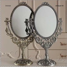H 15 ''классический стиль 360 градусов Поворот косметическое зеркало макияж зеркало для настольный сортировщик счетчик большое карманное зеркало 2192