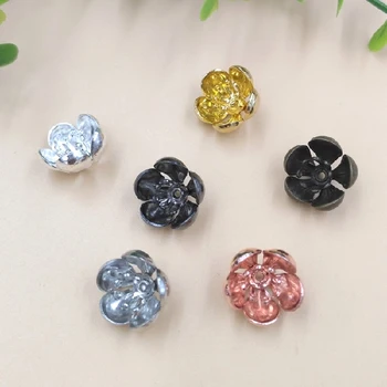 

12mm Filigree Flower 3D Charms Metal Spacer Beads Links Supplies Retro Bu Yao Hair Clasps Pins Accessories DIY Findings