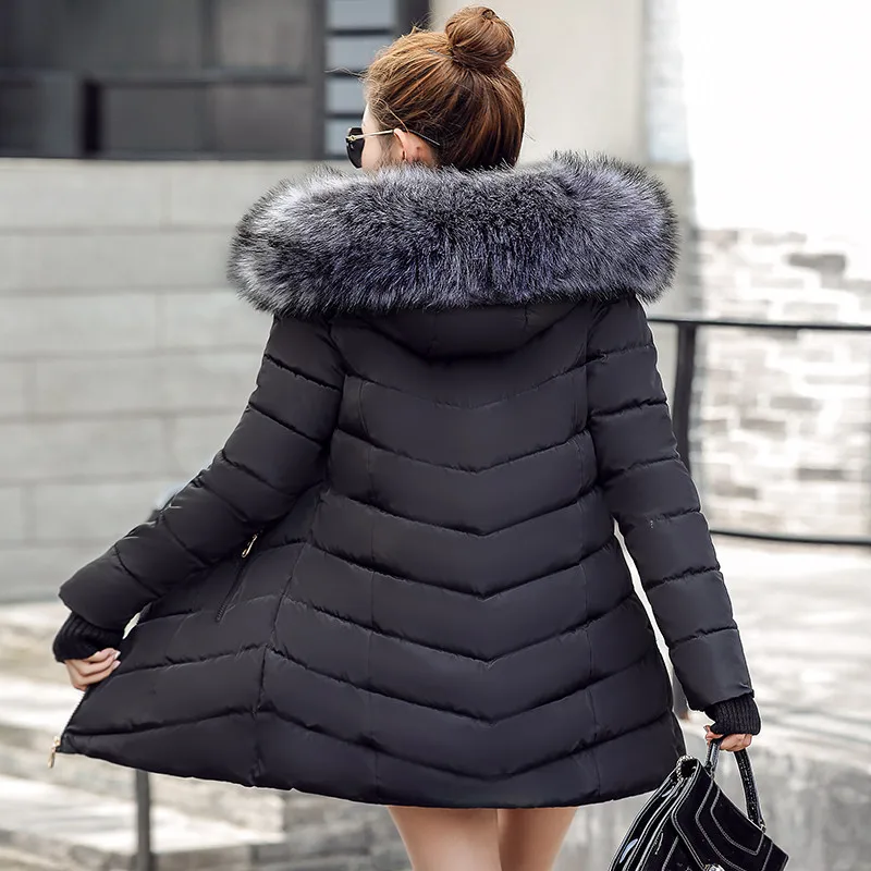 

Winter Jacket Women 2019 Fashion Thickening Warm Winter Down Jacket Women Parka Long Coat Slim Hooded coatArtificial fox fur