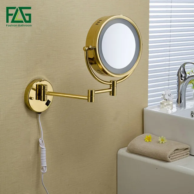 Golden Br Led Light Makeup Mirrors 8 5 Round Dual Sides 3x 1x Golden Br Led Light Makeup Mirrors 8 5 Round Dual Sides 3x 1x Bathroom