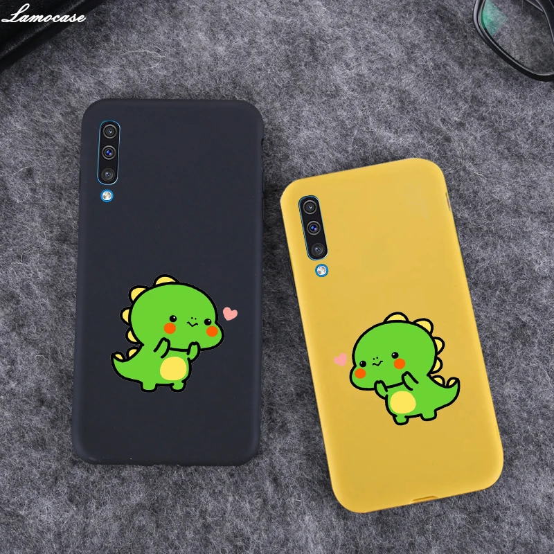 

Cartoon dinosaur Silicone Case For Samsung Galaxy A10 A50 A30 A40 A20 A70 M10 M20 M30 S8 S9 S7 A8 J4 J6 J8 2018 Plus A750 Cover