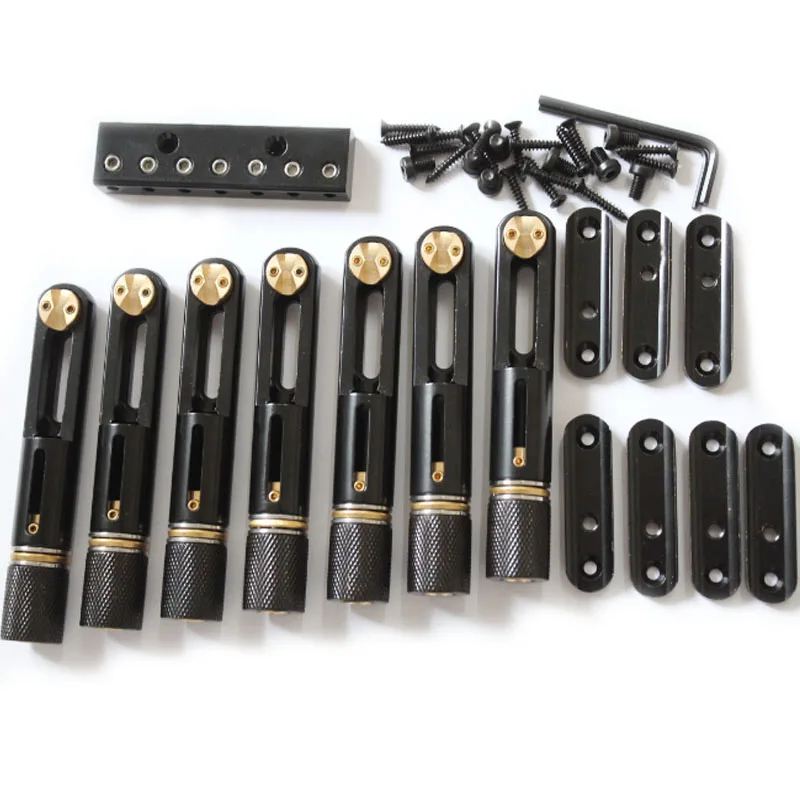 

One set 7 strings black single headless bass bridge