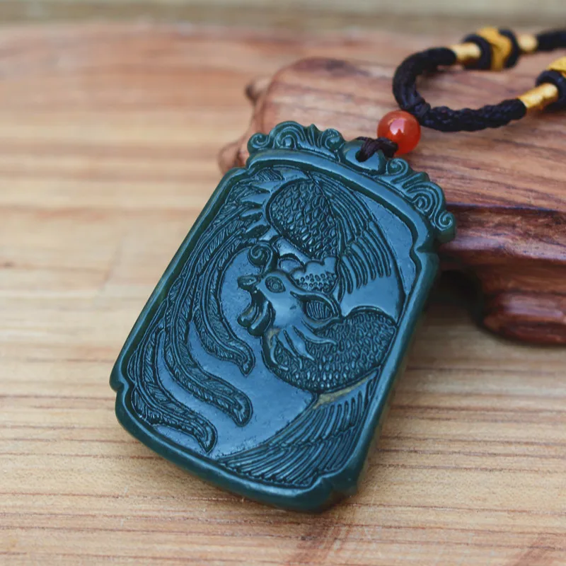 2018 New 100 Natural Green Hetian Jades Pendant 3D Carved Chinese