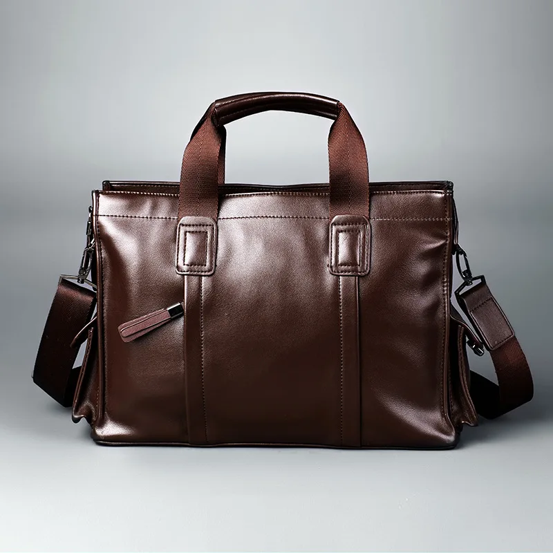 Men/'s Vintage Oil Wax Genuine Leather Briefcase Messenger Shoulder Bag Tote S