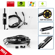 R&N Android Phone Endoscope Camera 2M 5M 7.0mm lens Endoscope inspection Pipe IP67 Waterproof 720P HD micro USB spy mini Camera