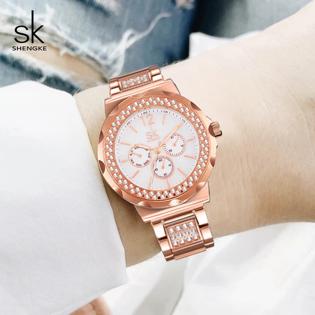 Shengke Women Quartz Watch Luxury Stainless Steel Ladies Bracelet Watches Reloj Shengke Women Quartz Watch Luxury Stainless Steel Ladies Bracelet Watches Reloj