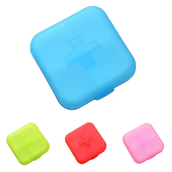

4 Colors Portable 4 Slot Medicine Case Organizer Plastic Pill Drug Boxes Container Compartment Medicine Tablet Holder 2017 NEW