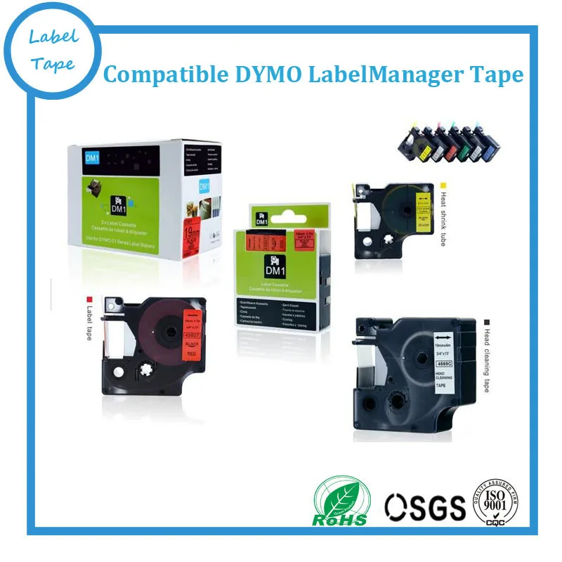 

5 Mixed colors DYMO 19mm label manager tape D1 45810 45811 45812 45813 45814