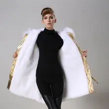 Кожаная куртка Щепка/Золото Длинная парка повседневная одежда, или Mrs праздничная одежда зимняя одежда с Толстовки