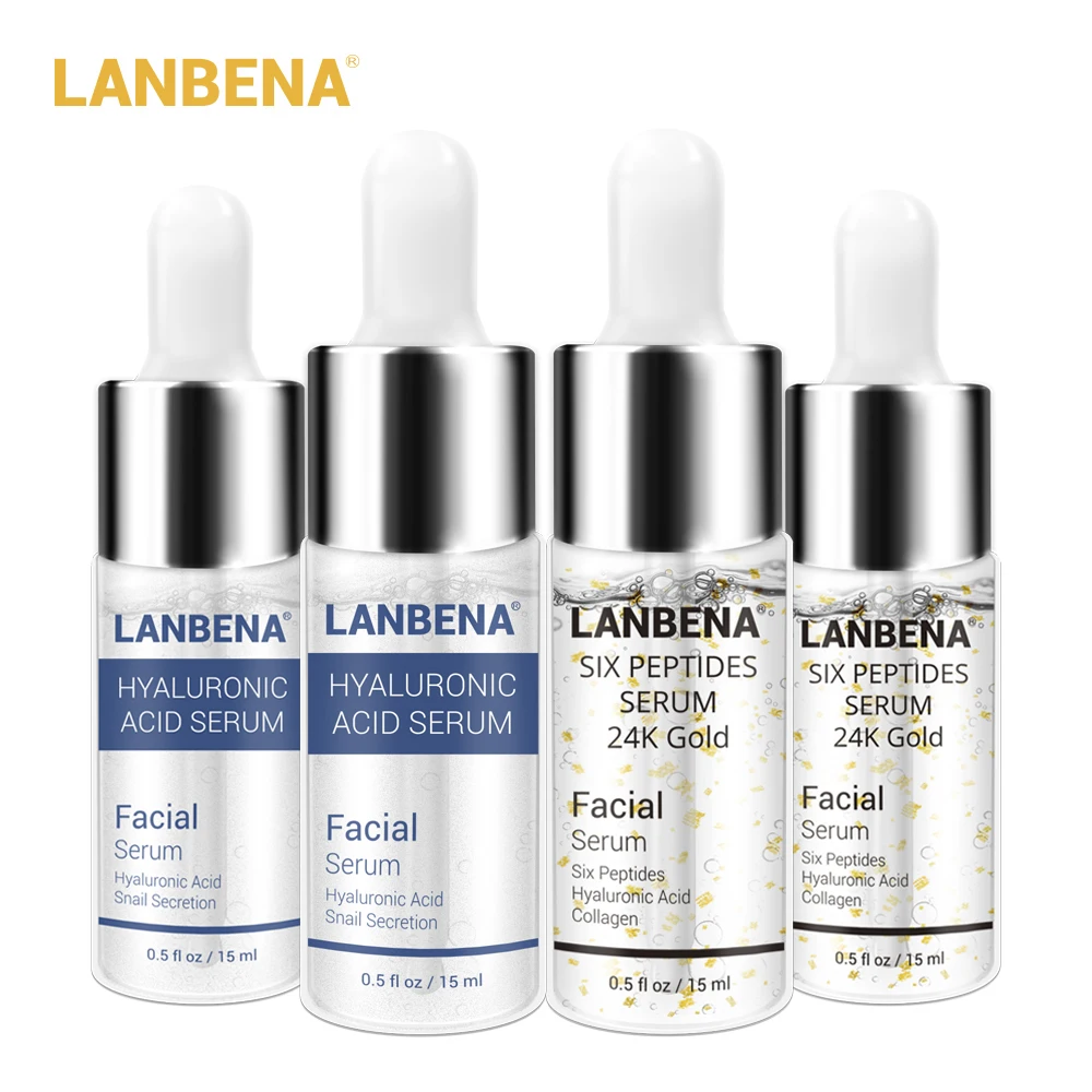 LANBENA шесть сыворотка с пептидами 24K золото + Гиалуроновая кислота Сыворотка