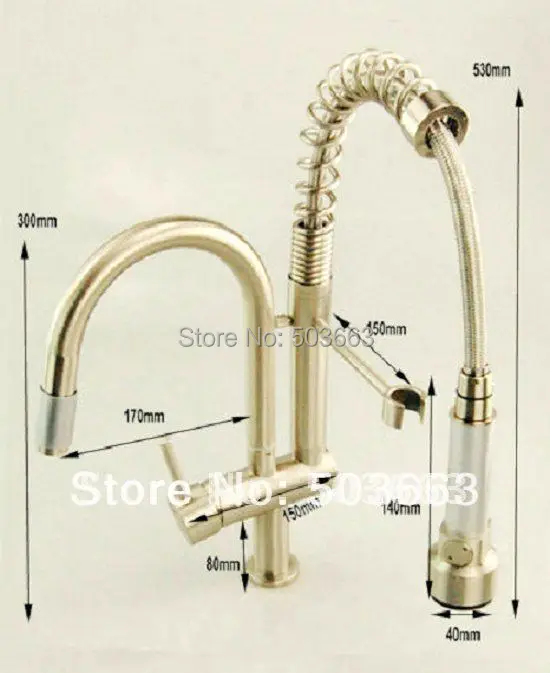 

New Pull Out And Swivel Brushed Nickel Kitchen Basin Sink Mixer Tap Vessel F-220 Faucet F-220