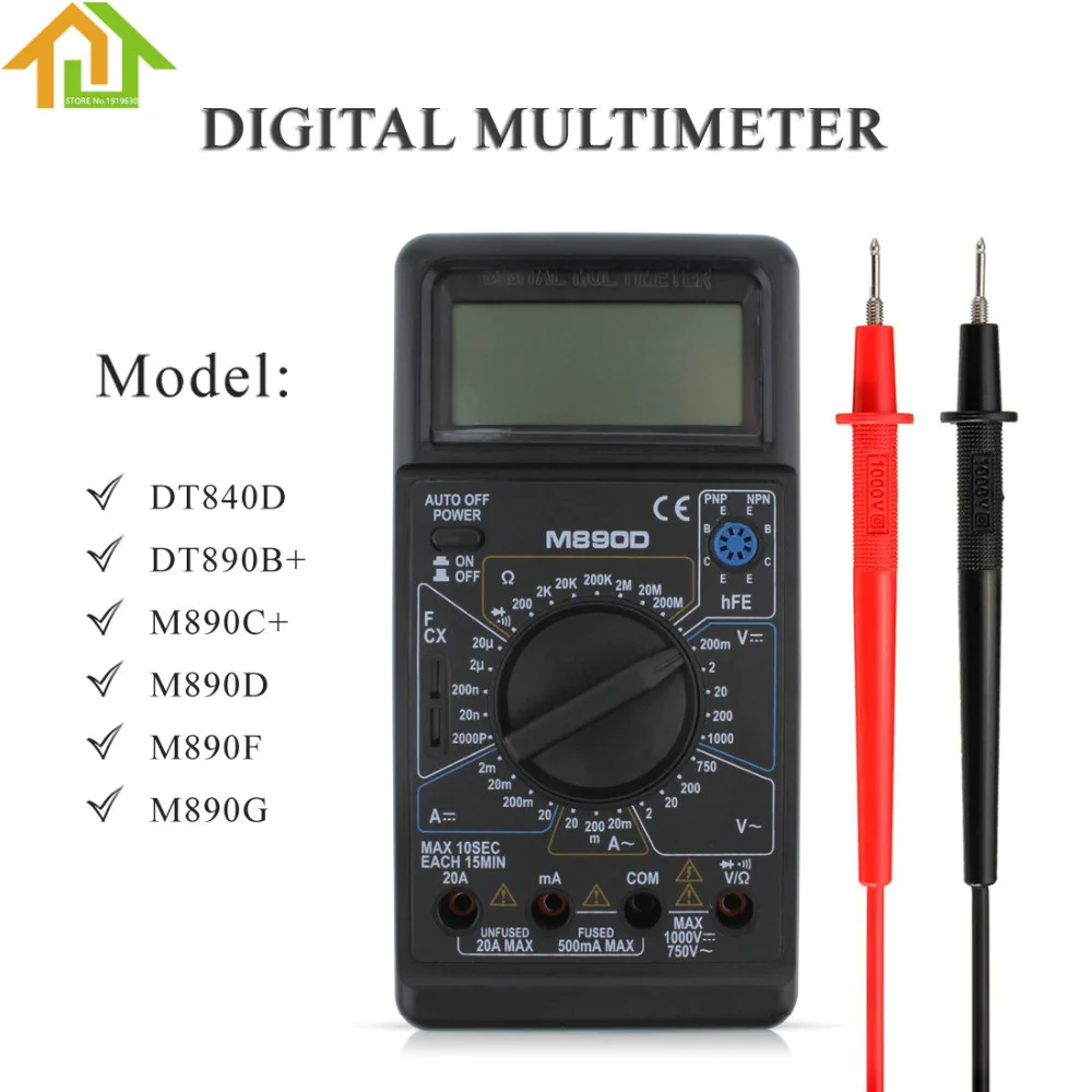 Buy AC/DC M890D DMM ohm Meter Digital Multimeter with