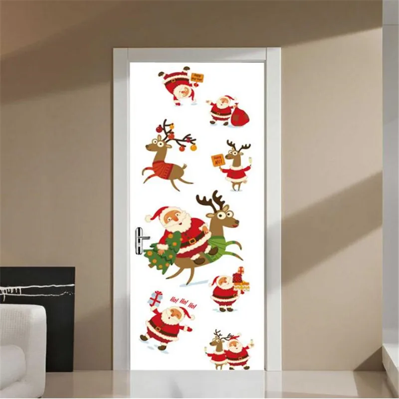 

IDFIAF New wall stickers cartoon Santa Claus Christmas store bedroom decorative wall stickers