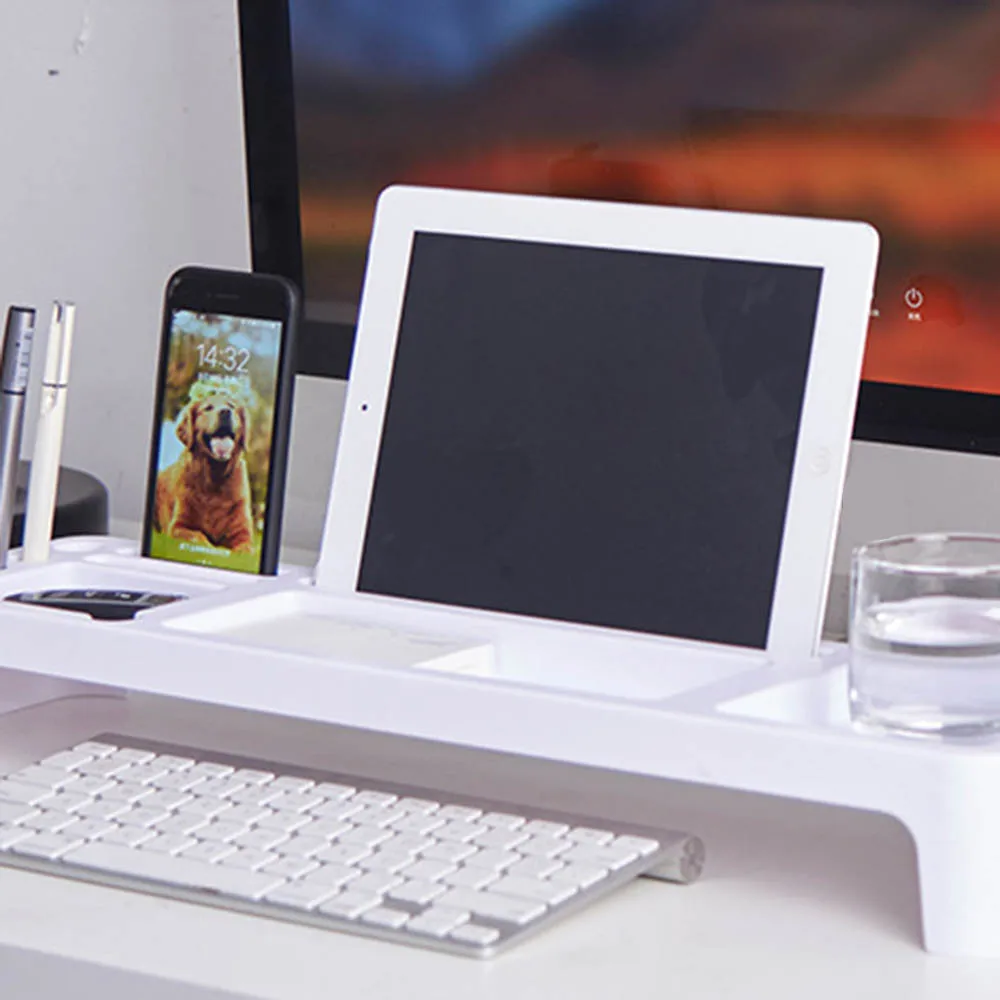  Shelf Desktop Storage Rack Office Table Desk Organizer Holder Keyboard Drawer Rack