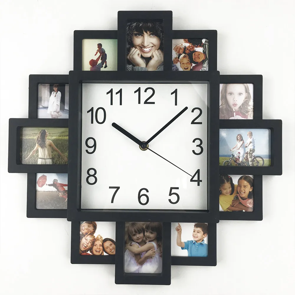 DIY Modern Design Wall Clocks 2023 New Arrivals Photo Frame Clock Plastic Art Pictures Home Decor Horloge